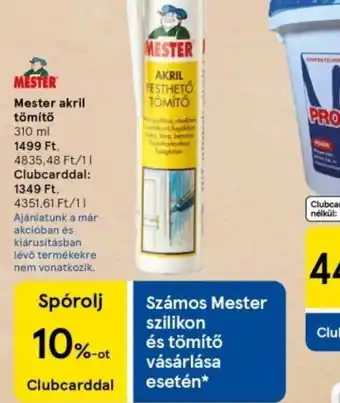 Tesco Mester akril tömítő ajánlat