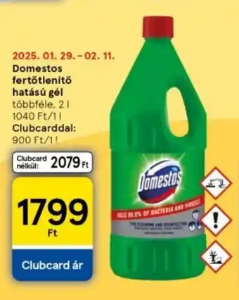 Tesco Domestos fertőtlenítő hatású gél ajánlat