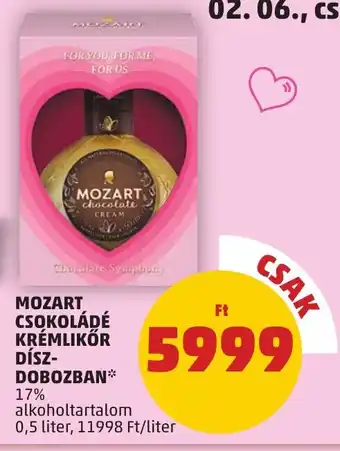 PENNY Mozart csokoládé krémlikőr dísz-dobozban ajánlat