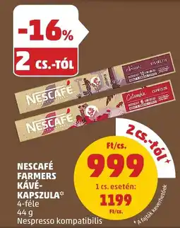 PENNY Nescafé farmers kávé-kapszula ajánlat