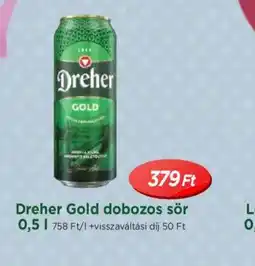 Real Dreher Gold dobozos sör ajánlat