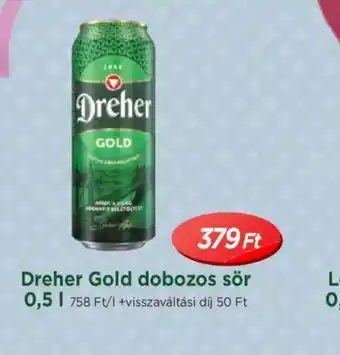 Real Dreher Gold dobozos sör ajánlat