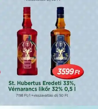 Real St. Hubertus Eredeti 33%, Vérnarancs likőr 32% ajánlat