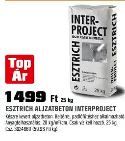 Obi Esztrich aljzatbeton interproject ajánlat