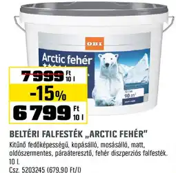 Obi Beltéri falfesték „arctic fehér” ajánlat