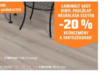 Obi Laminált vagy vinyl padlólap vásárlása esetén ajánlat