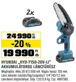 Obi Hyundai,,hyd-7150-20v-li" akkumulátoros ajánlat