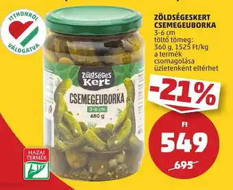 PENNY Zöldségeskert csemegeuborka ajánlat