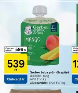 Tesco Gerber baba gyümölcspüré Mango ajánlat