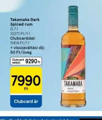 Tesco Takamaka Dark Spiced Rum ajánlat