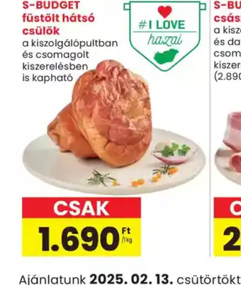 Spar S-Budget füstölt háts csirke ajánlat