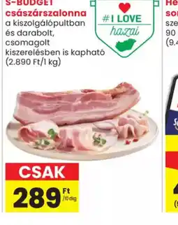 Spar S-Budget császárszalonna ajánlat