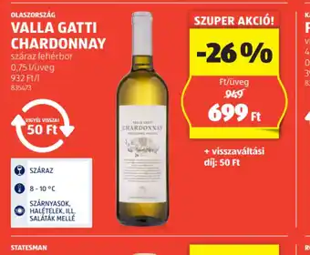 ALDI Valla Gatti Chardonnay ajánlat