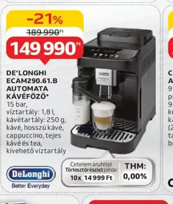 Auchan De'Longhi ECAM290.61.B Automata Kávéfőző ajánlat