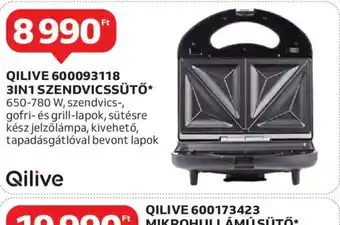 Auchan Qilive 600093118 3in1 szendvics sütő ajánlat