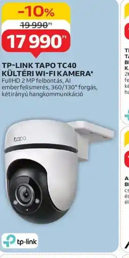 Auchan TP-Link Tapo TC40 Kültéri Wi-Fi Kamera ajánlat
