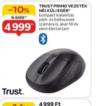 Auchan Trust Primo Vezeték Nélküli Egér ajánlat