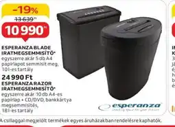 Esperanza Blade iratmegsemmisítő + Esperanza Razor iratmegsemmisítő