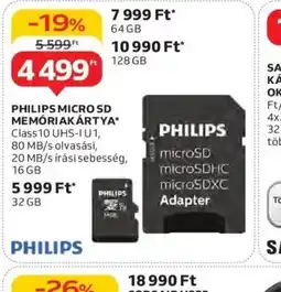 Auchan Philips Micro SD Memriakártya ajánlat