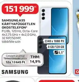 Auchan Samsung A55 Kártyafüggetlen Okostelefon ajánlat