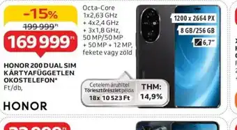 Auchan HONOR 200 Dual SIM Kártyafüggetlen Okostelefon ajánlat