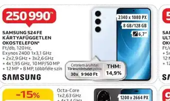 Auchan Samsung S24FE Kártyafüggetlen Okostelefon ajánlat