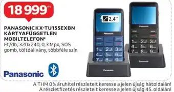 Auchan Panasonic KX-TU155SEXBN Kártyafüggetlen Mobiltelefon ajánlat