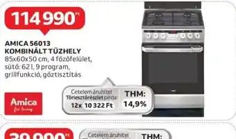 Auchan Amica 56013 Kombinált Tűzhely ajánlat