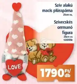 Goods Market Szív alakú macis plüsspárna / Szívecskés orrmanó figura ajánlat