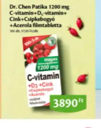 EcoFamily Dr. Chen Patika 1200 mg C-vitamin + D₃-vitamin + Cink + Csipkebogy + Acerola filmtabletta ajánlat