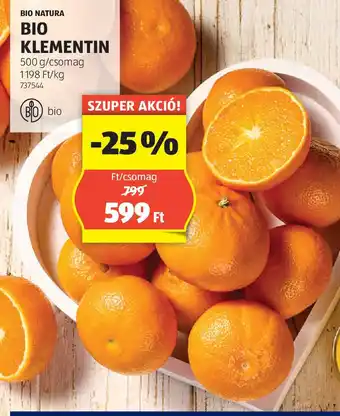 ALDI Bio Natura Bio klementin ajánlat