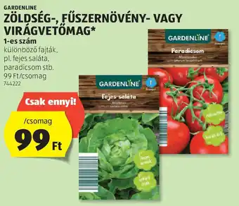 ALDI Gardenline zöldség-, fűszernövény- / virágvetőmag ajánlat