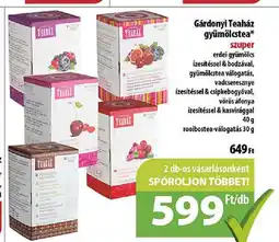 Coop Gárdonyi Teaház gyümölcstea ajánlat