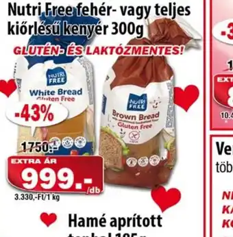 Vianni Drogéria NutriFree fehér- vagy teljes kiőrlésű kenyér ajánlat