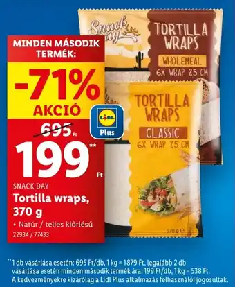 Lidl SNACK DAY Tortilla wraps ajánlat