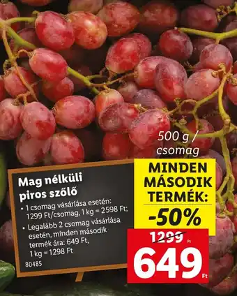 Lidl Mag nélküli piros szőlő ajánlat