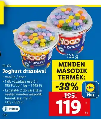 Lidl PILOS Joghurt drazséval ajánlat