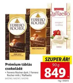 Lidl Prémium táblás csokoládé ajánlat