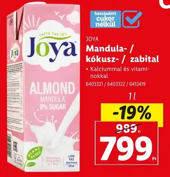 Lidl JOYA Mandula- / kókusz- / zabital ajánlat