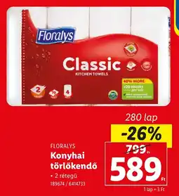 Lidl FLORALYS Konyhai törlőkendő ajánlat