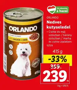 Lidl ORLANDO Nedves kutyaeledel ajánlat