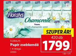 Lidl FLORALYS Papír zsebkendő ajánlat