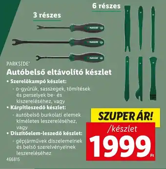 Lidl PARKSIDE Autóbelső eltávolító készlet ajánlat