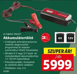 Lidl ULTIMATE SPEED Akkumulátortöltő ajánlat