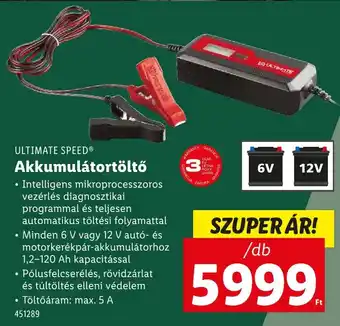 Lidl ULTIMATE SPEED Akkumulátortöltő ajánlat