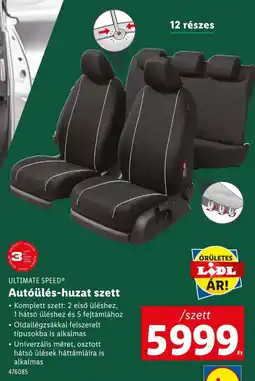 Lidl ULTIMATE SPEED Autóülés-huzat szett ajánlat