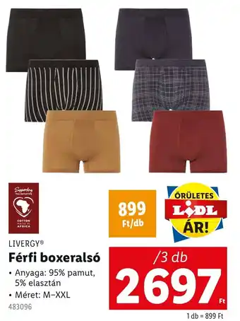 Lidl LIVERGY Férfi boxeralsó ajánlat