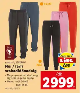 Lidl Livergy Női / férfi szabadidőnadrág ajánlat