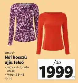 Lidl Esmara Női hosszú ujjú felső ajánlat