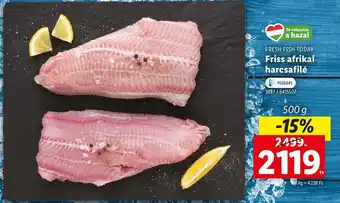 Lidl FRESH FISH TODAY Friss afrikai harcsafilé ajánlat